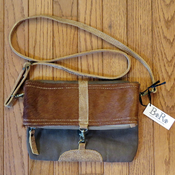 Chloe & Lex Handbags - CHLOE & LEX Haircalf & Leather Boho Crossbody Bag